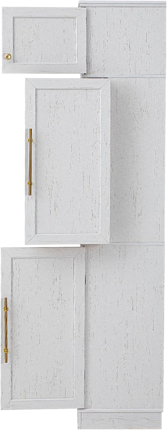 78.2" Tall Farmhouse Kitchen Pantry with 6 Doors and 8 Racks, Versatile Cupboard Storage Cabinet with 4 Adjustable Shelves, Hidden Drawer, Wine Rack for Kitchen, Dining & Bathroom (White-11.22)