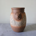 Rustic Farmhouse Vase, Lion Head Pattern Design for All Home Decor Styles, Ceramic Flower Vase, Ideal for Living Room,Dining Room, Mantel, Bedroom,Office, Bookshelf Decoration