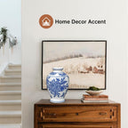 Blue and White Vase, Ceramic Vase for Home Decor 9.4" Chinoiserie Vases for Flowers Blue and White Porcelain Flower Vases for Living Room, Bathroom, Dinner Table Centerpieces