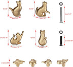 JUXYES Set of 4 Vintage Cat Drawer Handle Pull Knobs - Antique Cast Iron Drawer Knob - Retro Decorative Cabinet Handle Knobs for Dresser Cupboard Cabinet, Gold