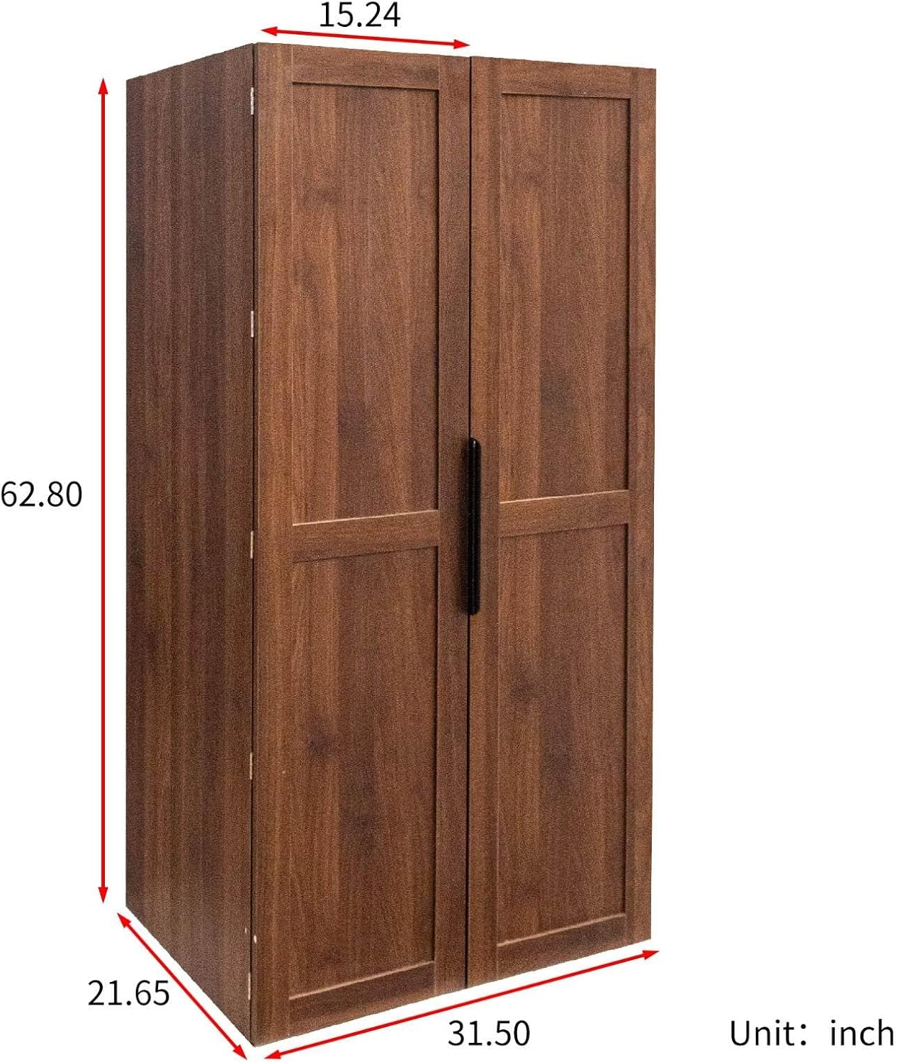 Kitchen Pantry Cabinet with Doors & Shelves, 62.8" Freestanding Cupboard | 180° Door Opening, 5-Layer Inner Door Shelves, Particle Board & MDF Construction, Melamine Finish, Easy Maintenance