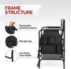 OmySalon Directors Camping Chair with Side Table Storage Bag, Foldable Camping Chair for Aritist & Client (22in)