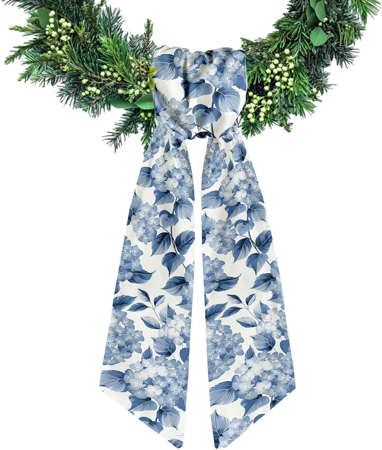 Wreath Sash for Front Door Leaves Floral Wreaths Satin Sash Burlap Garland Ribbon Accessories for Wreath Yard Doorway Indoor Outdoor Bow Bridal Shower Home Decor,5.1 x 54.3