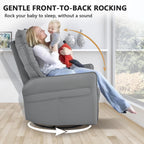 cinkehome Swivel Rocker Recliner, Glider Rocker Recliner Chair for Nursery, Overstuffed Manual Reclining Chair for Small Spaces, Living Room
