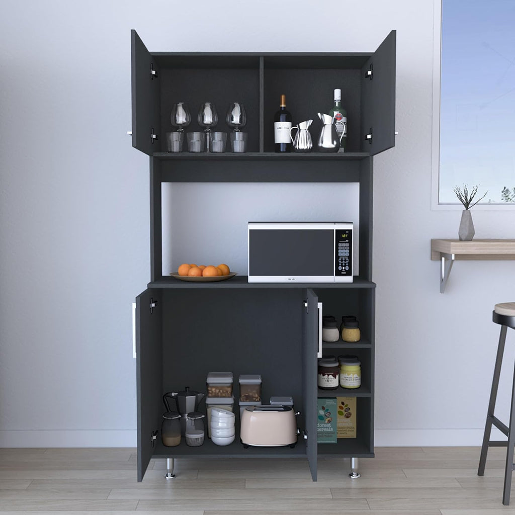 Pantry Cabinet Delaware, Kitchen, Black