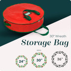 Handy Laundry Christmas Wreath Storage Bag - 2-PACK Durable, Tarp Material, Zipper, Sturdy Carry Handle, Dust, Pest Protection - Ideal Home, Garage Organization for Holiday Wreath Decoration (30")