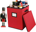 Christmas Nutcracker Storage Box with Lid – Holiday Figurine & Collectible Organizer with Adjustable Dividers, Fits 9-16" Tall Nutcrackers, Perfect for Holiday Figurines Storage