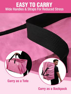 WORKPRO 10 Pack Extra Large Moving Bags with Zippers & Carrying Handles Backpack Straps, Heavy-Duty Storage Tote for Space Saving Moving Storage (Pink)