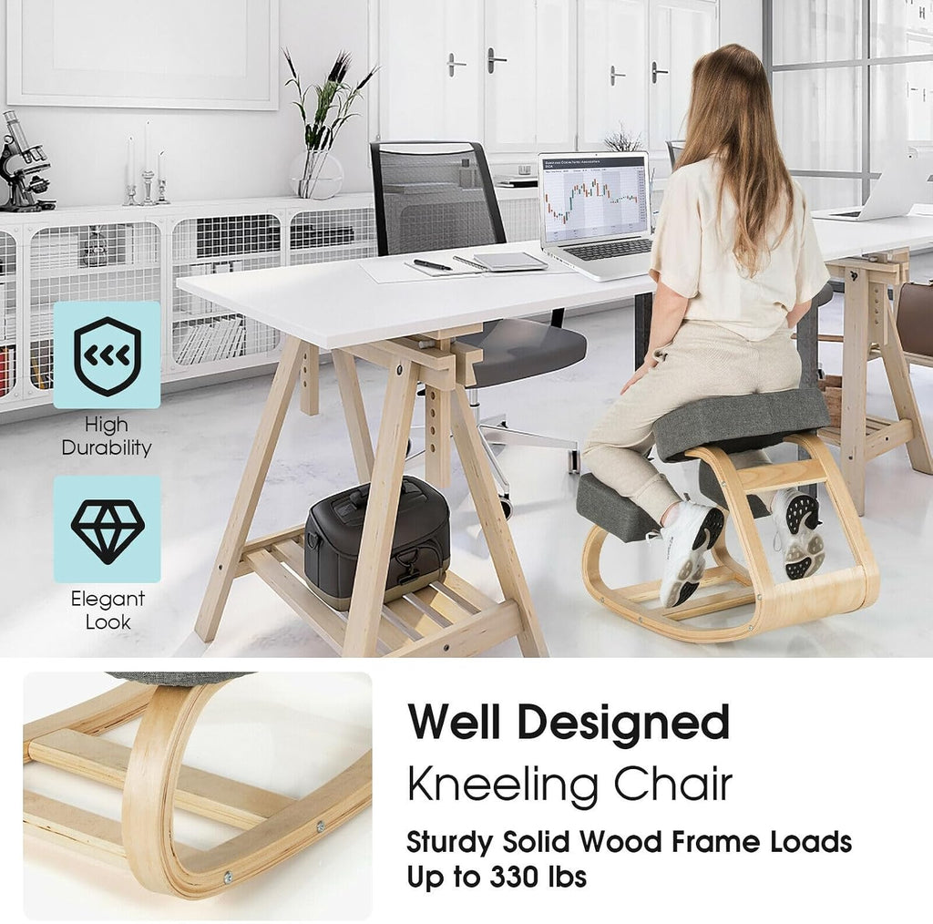 SlickBlue Rocking Kneeling Chair for Office and Home, Ergonomic Desk Stool for Posture Support