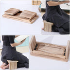 Homoyoyo Wooden Meditation Bench Kneel Sitting Stool for Home with Non-Skid Surface and Ergonomic Design More Focused Attention and Deeper Breathing