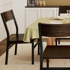 Feonase Dining Chairs Set of 6, Modern Kitchen Chairs with Ergonomic Backrest, MDF Board and Metal Legs, Dinner Chairs for Dining Room, Kitchen and Living Room, Espresso