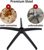 Frassie Heavy Duty Gaming Office Chair Metal Base Set Replace Part with Bottom Plate Stand Cylinder, 5 Wheels Bell Glides Replacement (Black)