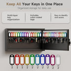 WeHere 30-Keys Key Lock Box, Key Cabinet with Key Management App (Track Key Borrow/Return), Security Key Holder Wall Mount Lockbox for Home, Garage, Car Key Storage for School, Small Office, Hotels
