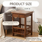 YUNMUARY-End Tables Living Room,Sofa Table, Farmhouse Side Table with Drawers,12.99 Inches Wide Small End Tables for Small Spaces,Narrow Nightstand for Bedroom.Easy Assembly.