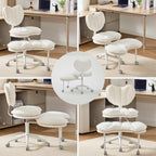 Meditation Chair with Wheels, Ergonomic Criss Cross Chair, Adjustable ADHD Floor Sitting Chair, Swivel Cross Legged Office Chair with High Back, Kneeling Posture Chair, Comfortable Fabric（Beige）