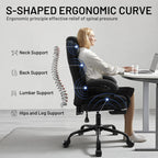AreShark Ergonomic Office Chair with Footrest,PU Leather Executive Desk Chair Padded Linkage Armrests,Lumbar Support,Swivel Computer Chair for Home Office & Gaming,Black