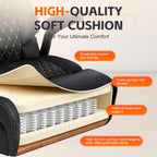 Big and Tall Office Chair 600lbs, Heavy Duty Ergonomic Executive Desk with Adjustable Armrests, Wide Seat, PU Leather Fabric, Air-Adjust Lumbar, Comfortable Office Chair for Heavy People