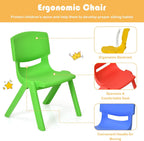 Costzon Kids Chairs, Stackable Plastic Colorful for Toddlers Boys Girls, Learn and Play Stools for School, Home & Play Room (Multicolor, 4 Chairs)