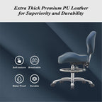 Rolling Drafting Stool Chair with Back Support - Shop Stool with Backrest, Home Office Stool Chair, Height Adjustable Stool with Wheels for Computer, Office, Studio…