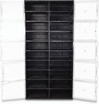 10 Tiers 40 Pairs Easy Assembly Shoe Shelves Organizer with Doors Foldable Shoe Rack Organizer Cabinet for Closet Entryway Living Room