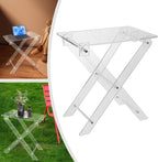 Acrylic Folding Table TV Tray, Foldable Acrylic Computer Stand, X Table Leg Type Space Saving Side Tables for Living Room Bedroom