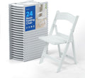 White Resin Folding Chairs - Stackable Chairs with Padded Seats, 800LB Weight Capacity Comfortable Chair - Indoor/Outdoor Folding Chairs for Events - Lightweight Foldable Chairs (24 Pack)