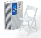 White Resin Folding Chairs - Stackable Chairs with Padded Seats, 800LB Weight Capacity Comfortable Chair - Indoor/Outdoor Folding Chairs for Events - Lightweight Foldable Chairs (24 Pack)