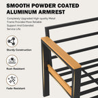 HOMREST Aluminum Patio Furniture Set, Heavy Duty Metal Outdoor Bench for 3 Person, 3-Seat All-Weather Metal Outdoor Patio Furniture with Cushions, (Dark Grey)