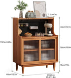 Cabinet with Doors Storage & Adjustable Shelves, Farmhouse Kitchen Pantry, Pantry Cabinet, Freestanding Kitchen Cupboard, for Coffee Bar, Dining Room, Table Top-Retro(Black,80cm/31.4in)