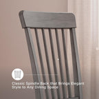 Signature Design by Ashley Shullden Upholstered Dining Chair, Set of 2 | Hardwood solids frame in medium gray, Easy-clean charcoal polyester over foam, Space-saving armless slat-back design