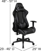 Flash Furniture X20 Gaming Chair Racing Office Ergonomic Computer PC Adjustable Swivel Chair with Fully Reclining Back in Gray LeatherSoft