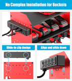 CCCEI Modular Power Tools Organizer Charging Station, Drills and Battery Storage Wall Mount, Garage Shop Organization, Anniversary, Birthday, Gifts for Men, Father, Red, 1 Pack.