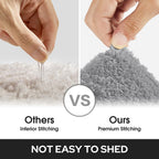 HOMEIDEAS Bathroom Rugs Sets 2 Piece, Super Soft and Absorbent Non Slip Microfiber Machine Washable Bath Mat Set (20" x 32" + 16" x 24", Grey)