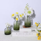18pcs Green Glass Bud Vase Set, Small Flower Vases for Centerpieces in Bulk, Mini Vintage Vase for Home, Wedding, Table Decor