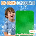 Strictly Briks Building Brick Baseplate for Building Toy Projects, Large Toy Building Sets - Compatible with Major Block Brands - 15 x 10.5 in, Green (Pack of 2)