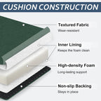 Basic Beyond Chair Cushions for Dining Chairs with Ties and Removable Cover, 2" Thick Seat Cushions for Kitchen Chairs, Set of 4, 17" x 16", Forest Green