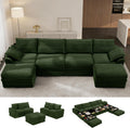 Upgrade Boneless Couch with Storage, Extra Deep&High Seat Modular Sectional Sofa 4 Seater U Shaped Cloud Couch with Ottoman, Tool-Free Assembly Sectional Couches for Living Room