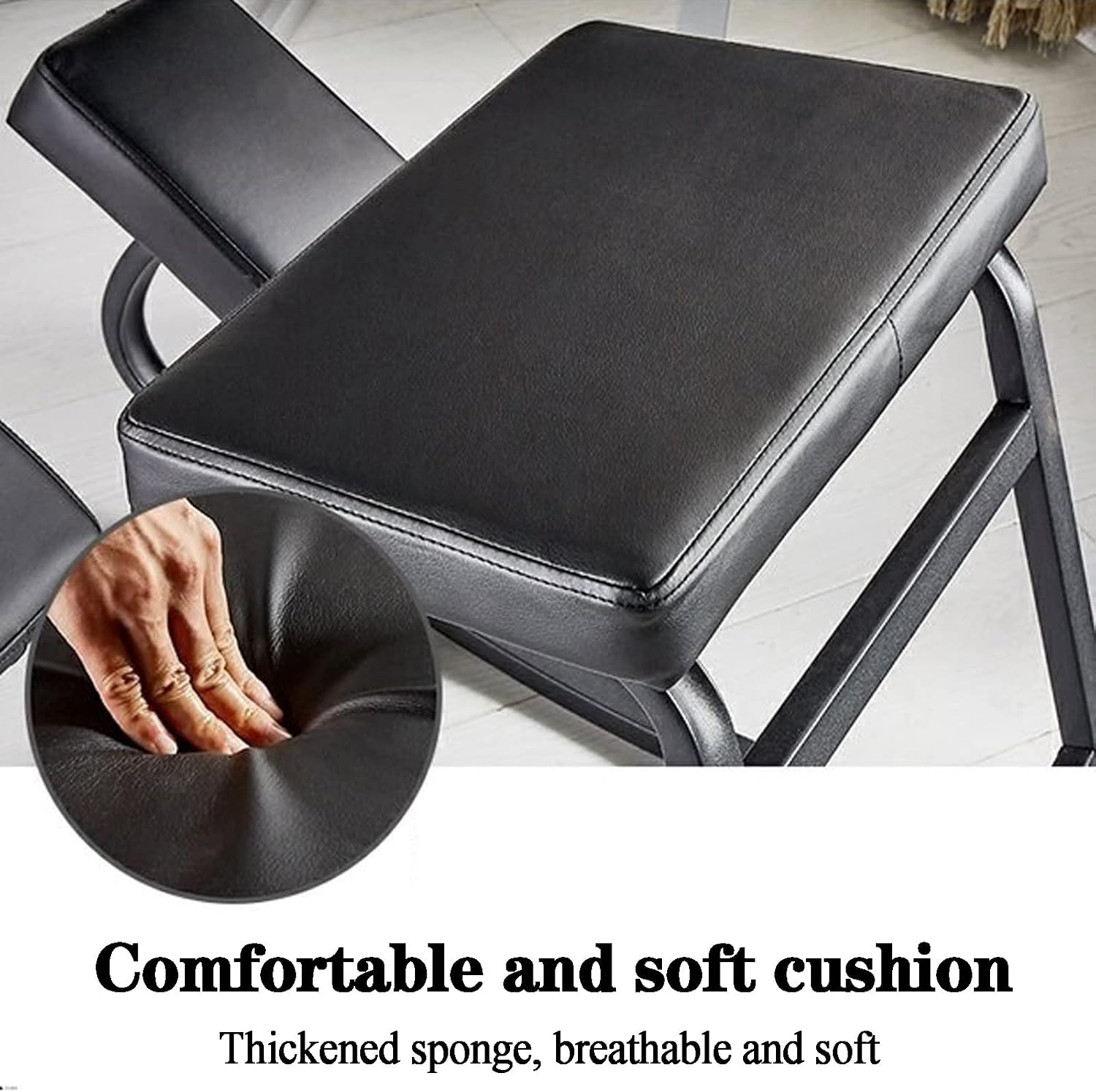 Ergonomic Kneeling Chair with Back Support - Posture Corrective Rocking Balance Stool for Office Use, Orthopedic Design to Relieve Fatigue and Improve Comfort (Black)