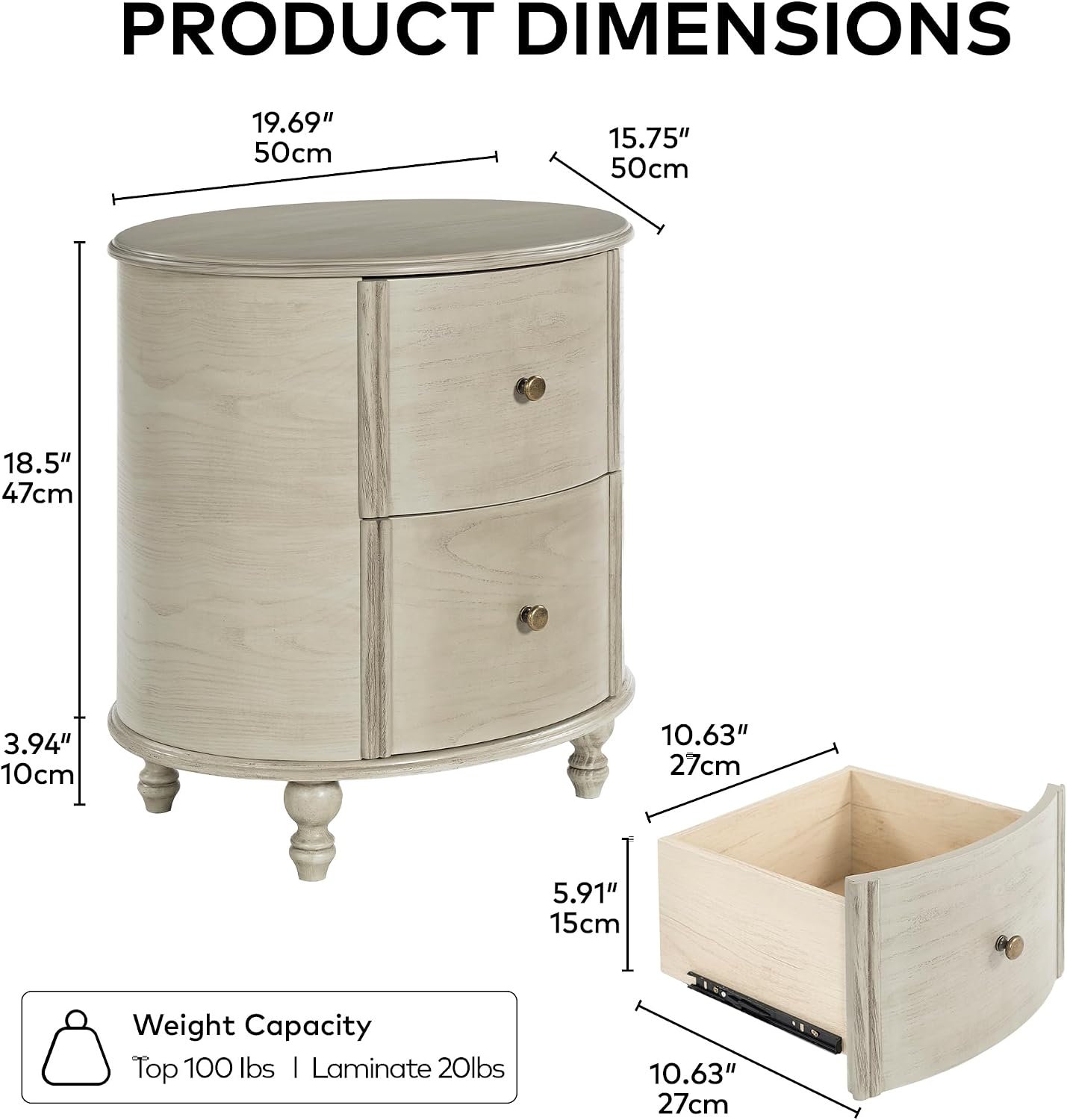 Chogori Solid Wood Plywood End Table Set of 2, Elegant Pine Side Tables with 2 Drawers, Compact & Versatile Nightstand for Living Room, Bedroom, or Small Spaces Easy Assembly & Timeless Design