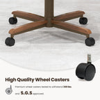 Chromcraft Douglas Set of 1 Casual Dining Chairs Classic Swivel Tilt Dining Chairs with Casters, Wooden Arm Metal Base Chairs with Rolling Wheels for Kitchen & Dining Room (Mocha-Walnut)