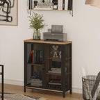 BON AUGURE Coffee Bar Cabinet with Storage for Home Kitchen, Rustic Liquor Cabinet for Entryway, Small Industrial Buffet Sideboard Cabinets for Dining Room (Vintage Oak)