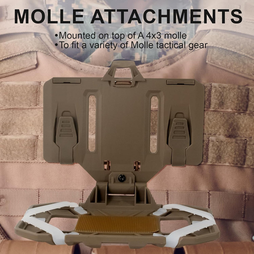 Plate Carrier Accessories Tactical Gear Molle Vest Phone Chest Mount Holder Agilite - Fits Screen Size 4.7"-6.7"(Coyote Brown)