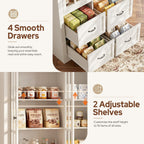 80" Modular Kitchen Pantry Cabinet, 2-in-1 Freestanding Tall Pantry Cabinet with Glass Doors & Adjustable Shelves, Large Hutch Storage Cabinet for Kitchen & Living Room (2, White, AB)