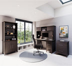 Realspace® Koru 60" W Hutch for L-Shaped or Straight Computer Desks, Espresso Oak