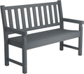 Outsunny Outdoor Bench, 49" All-Weather HDPE Garden Bench, 2-Person Patio Loveseat with 528 lbs Capacity, Curved Seat for Backyard, Park, Porch, Lawn, Park, Gray