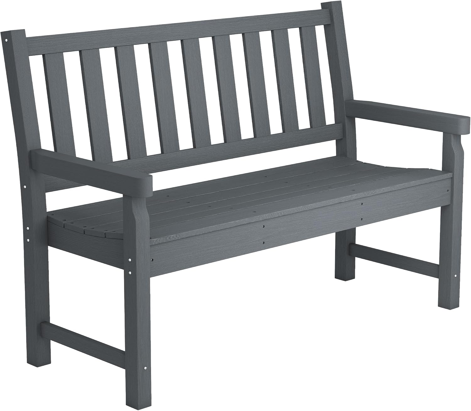 Outsunny Outdoor Bench, 49" All-Weather HDPE Garden Bench, 2-Person Patio Loveseat with 528 lbs Capacity, Curved Seat for Backyard, Park, Porch, Lawn, Park, Gray