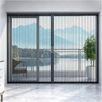 Folding Door with Lock for Interior Doorway, Space-Saving Retractable Home Entrance Door, Sliding Door for Balcony Bedroom Kitchen Pantry Hallway Use(Gray,150x200cm(59"x79"))