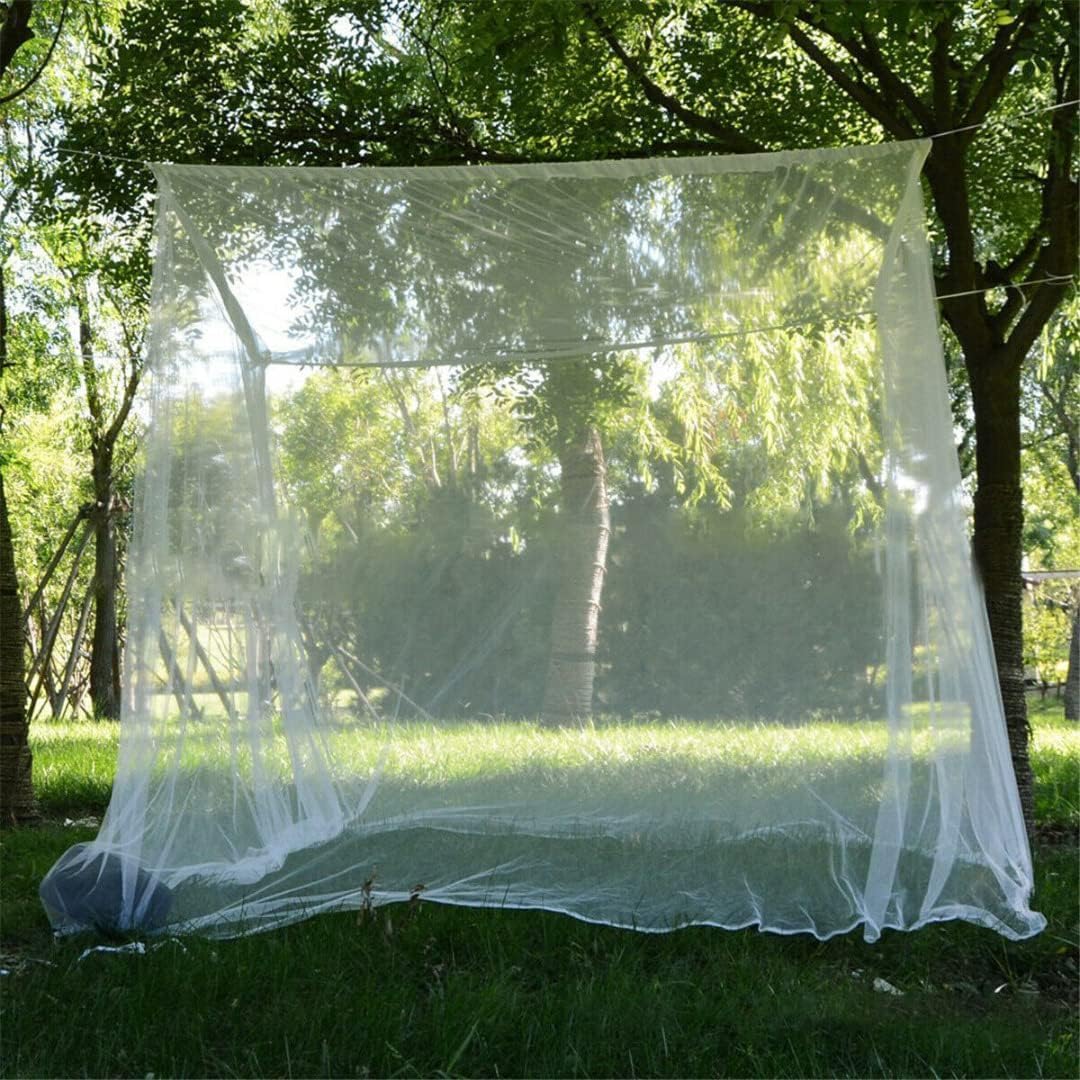 Premium Bed Mosquito Net – Full & Queen Size, Elegant White Rectangular Canopy, 360° Protection with Breathable Mesh and Easy Installation
