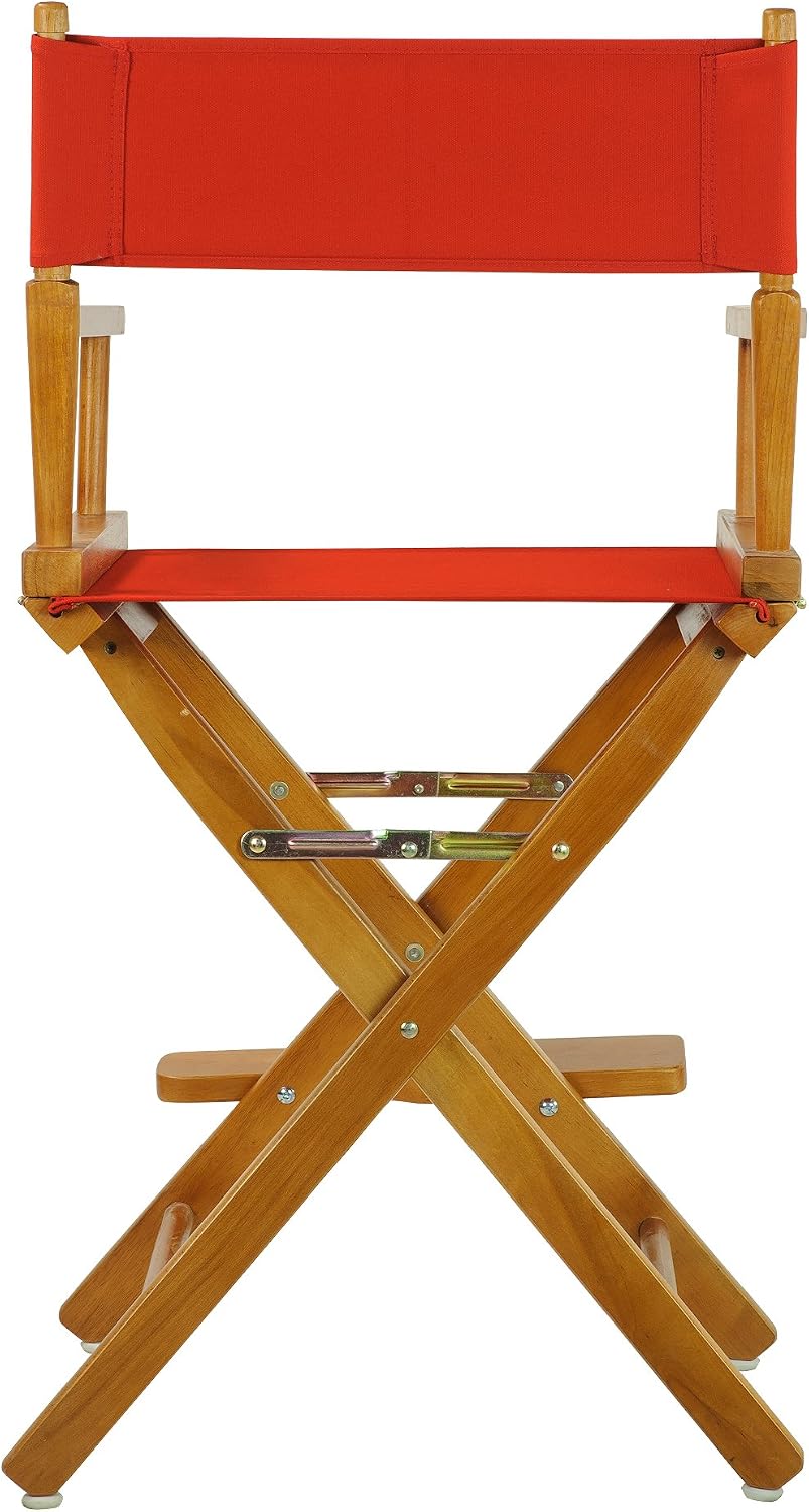 Casual Home 24" Director's Chair Honey Oak Frame-with Red Canvas, Counter Height