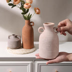 Ceramic Vase Set, 3Pcs Flower Vases for Modern Boho Farmhouse Decor, Decorative Vases for Pampas Grass & Dried Flowers, Distressed Finish